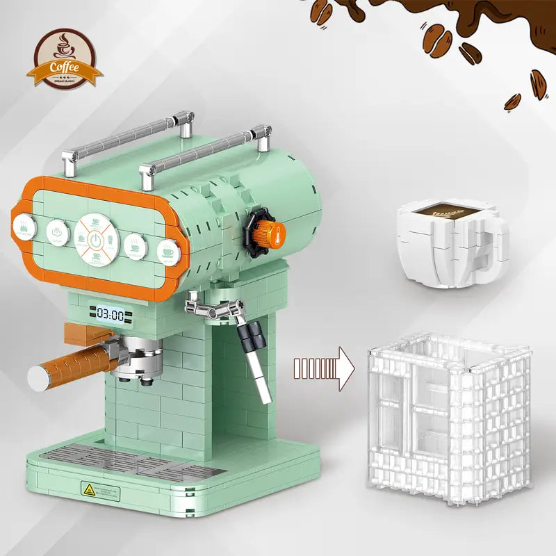 DIY Assembled Building Blocks - Mini Coffee Machine Toy