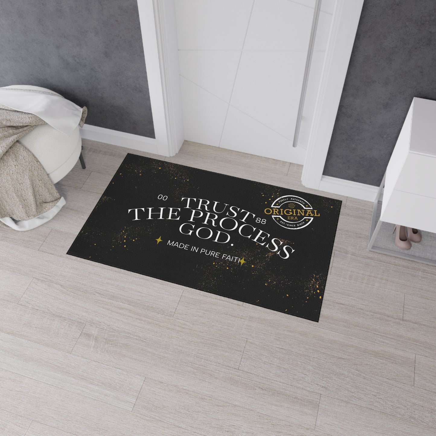 Heavy Duty Floor Mat with Inspirational Design - Trust the Process, Non-Slip Area Rug, Motivational Home Decor, Faith-Based Welcome [...]