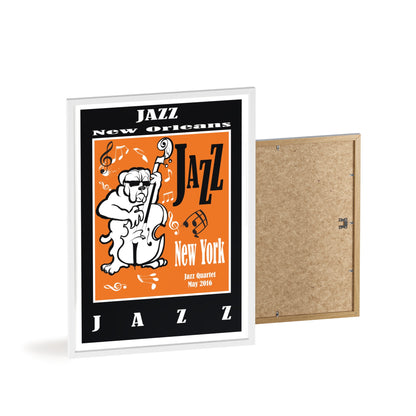 Jazz Poster with Wooden Frame — New Orleans/New York Music Print