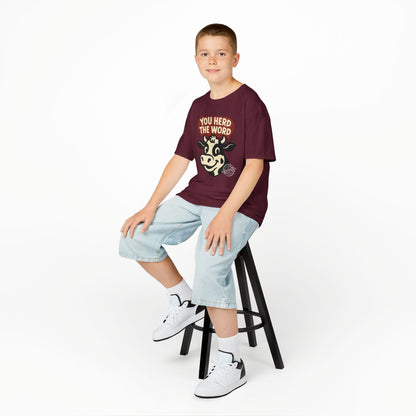 Kids T‑Shirt — 'You Herd the Word' Cow Front & 'Faith Over Fear' Farm Graphic