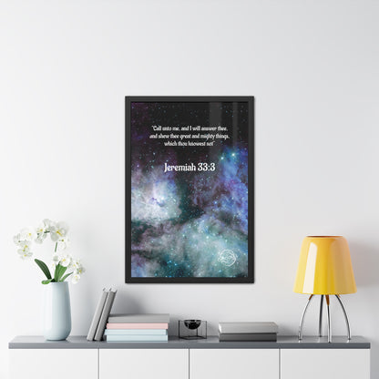 Jeremiah 33:3 Framed Poster — Inspirational Scripture Wall Art