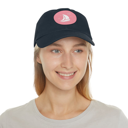 Set For Sail Leather Patch Dad Hat — Nautical Baseball Cap