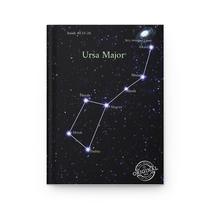 Constellation Hardcover Journal — Ursa Major & Cassiopeia Star Map Notebook