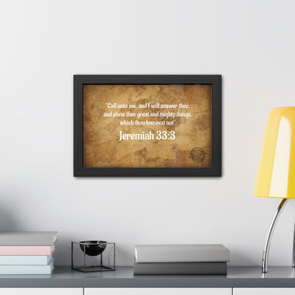 Jeremiah 33:3 Framed Poster — Inspirational Scripture Wall Art