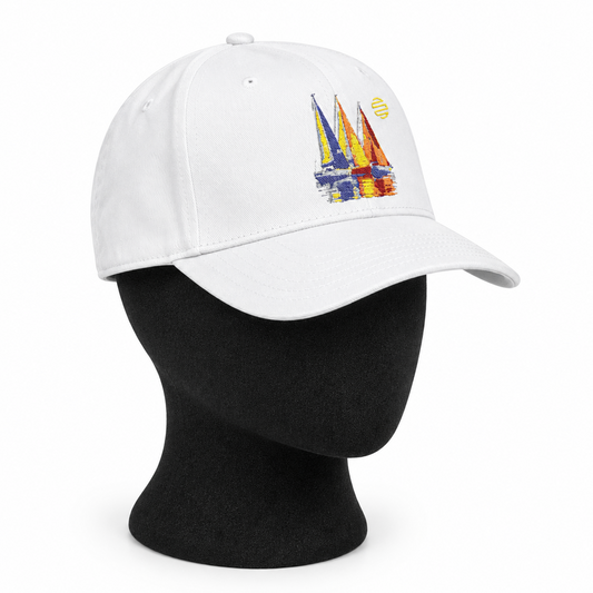 Sailboat Embroidered Baseball Cap – Nautical Summer Sun Hat