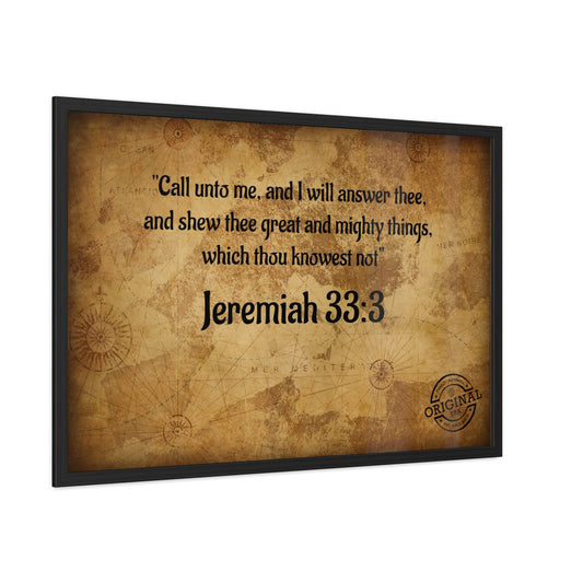 Jeremiah 33:3 Framed Poster — Inspirational Scripture Wall Art