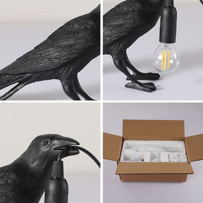 Unique Black & White Bird Shape Table & Wall Lamp