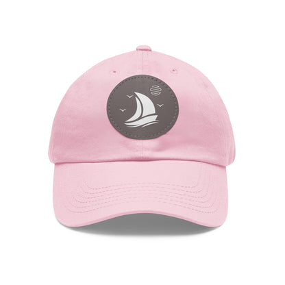 Set For Sail Leather Patch Dad Hat — Nautical Baseball Cap