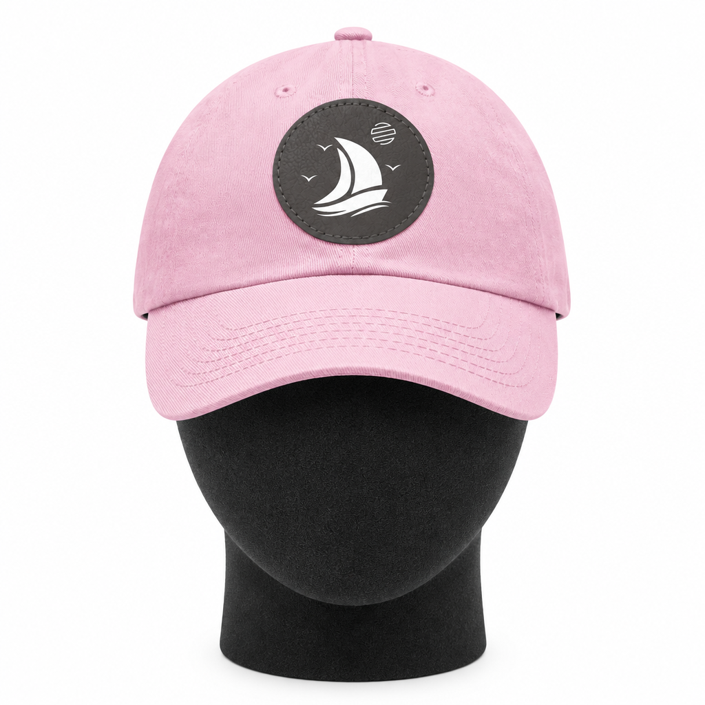 Set For Sail Leather Patch Dad Hat — Nautical Baseball Cap