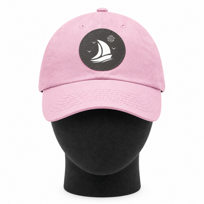 Set For Sail Leather Patch Dad Hat — Nautical Baseball Cap