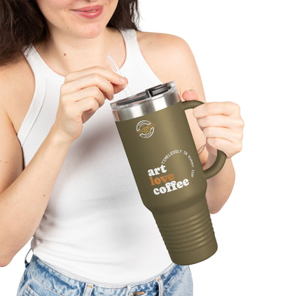 40oz Insulated Travel Mug – Art Love Coffee Thermal Tumbler