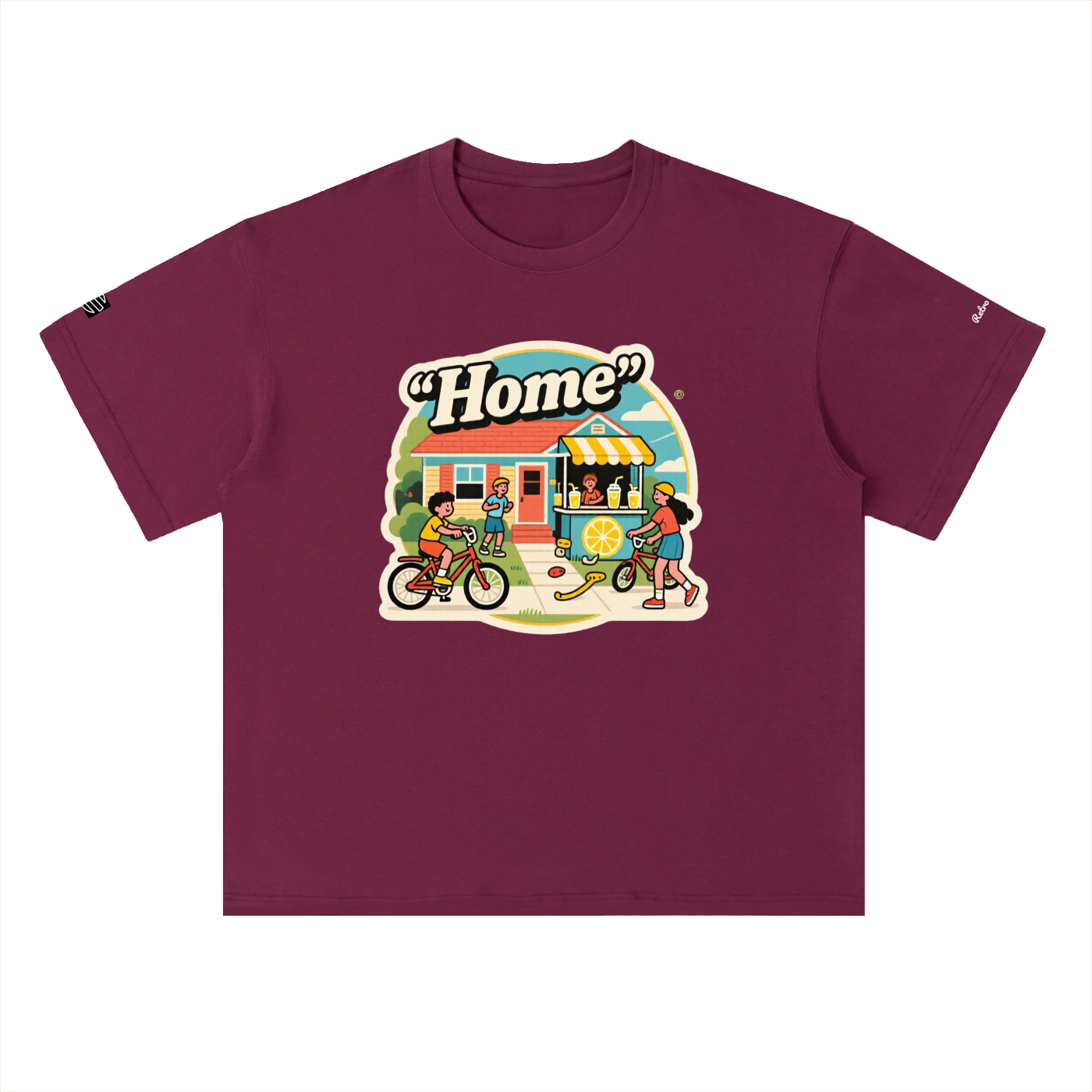 Retro "Home" Heavyweight Drop Shoulder Cotton T-Shirt