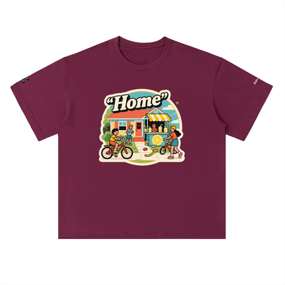Retro "Home" Heavyweight Drop Shoulder Cotton T-Shirt