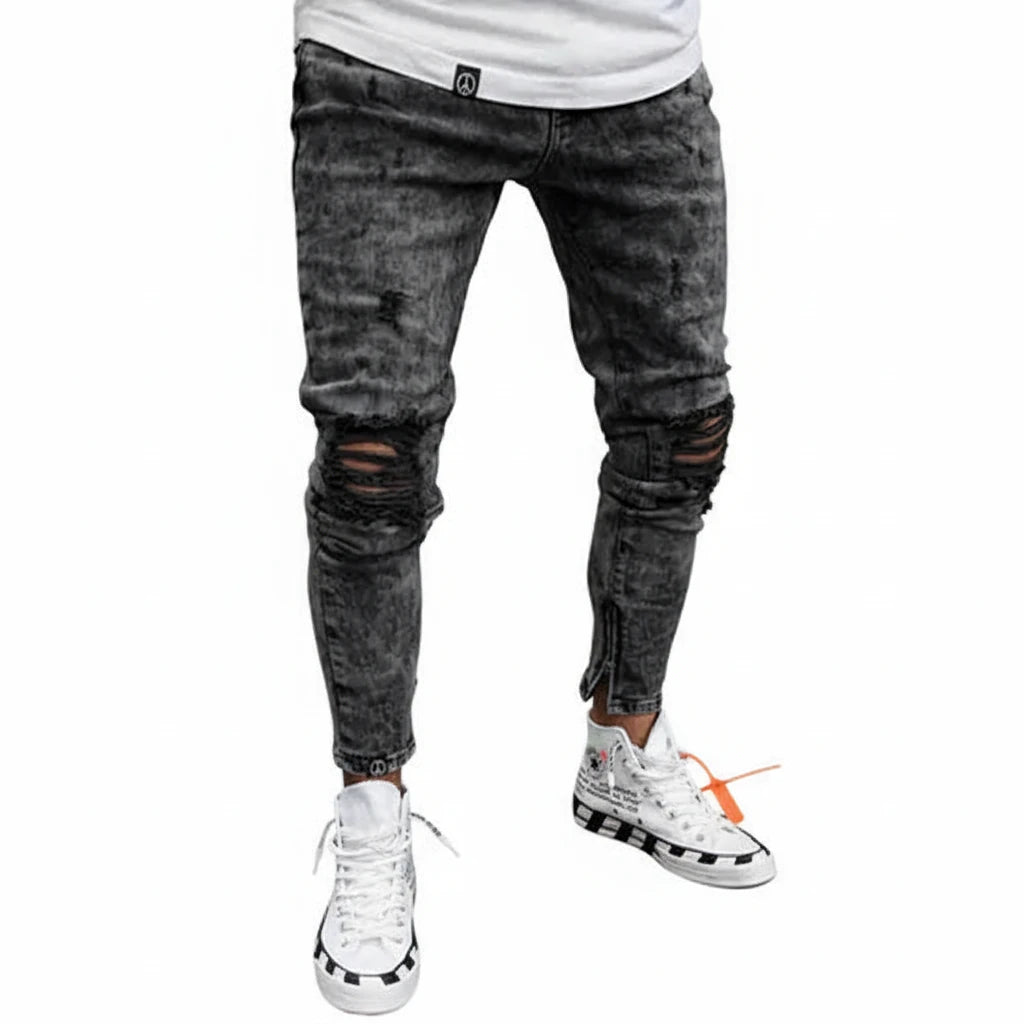 Acid Wash Black Jeans