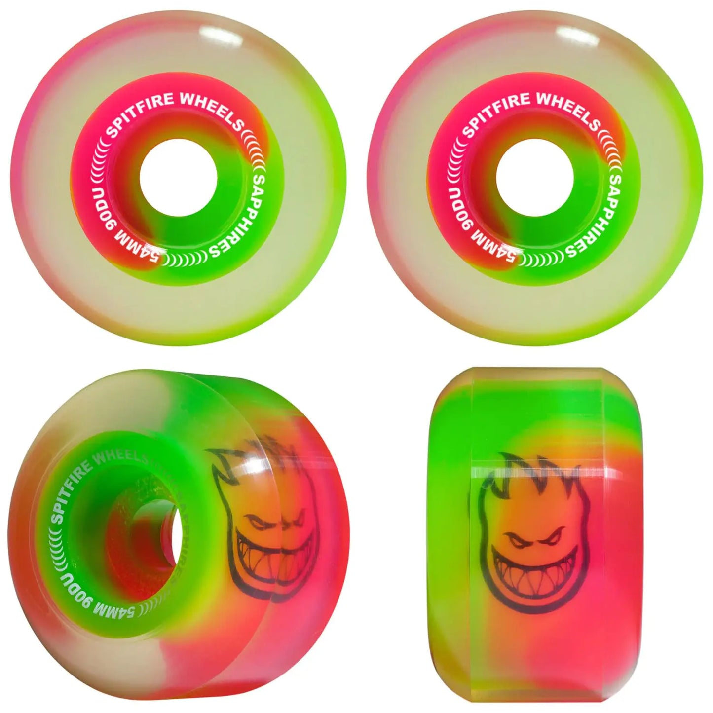 Spitfire Neon Swirl 54mm 90A Skate Wheels