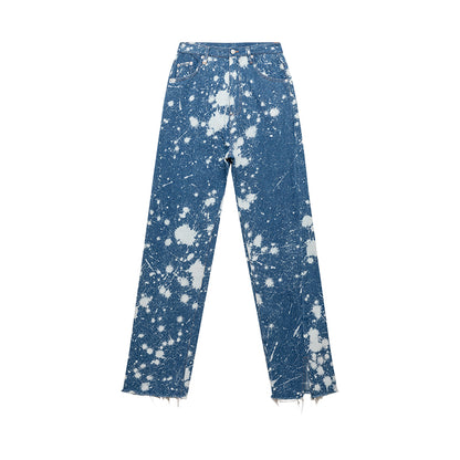 Women's Tie Dye Wash Straight Fit Jeans