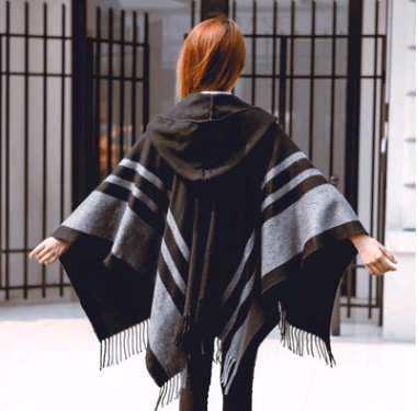 Women's Hooded Cape Scarf Shawl