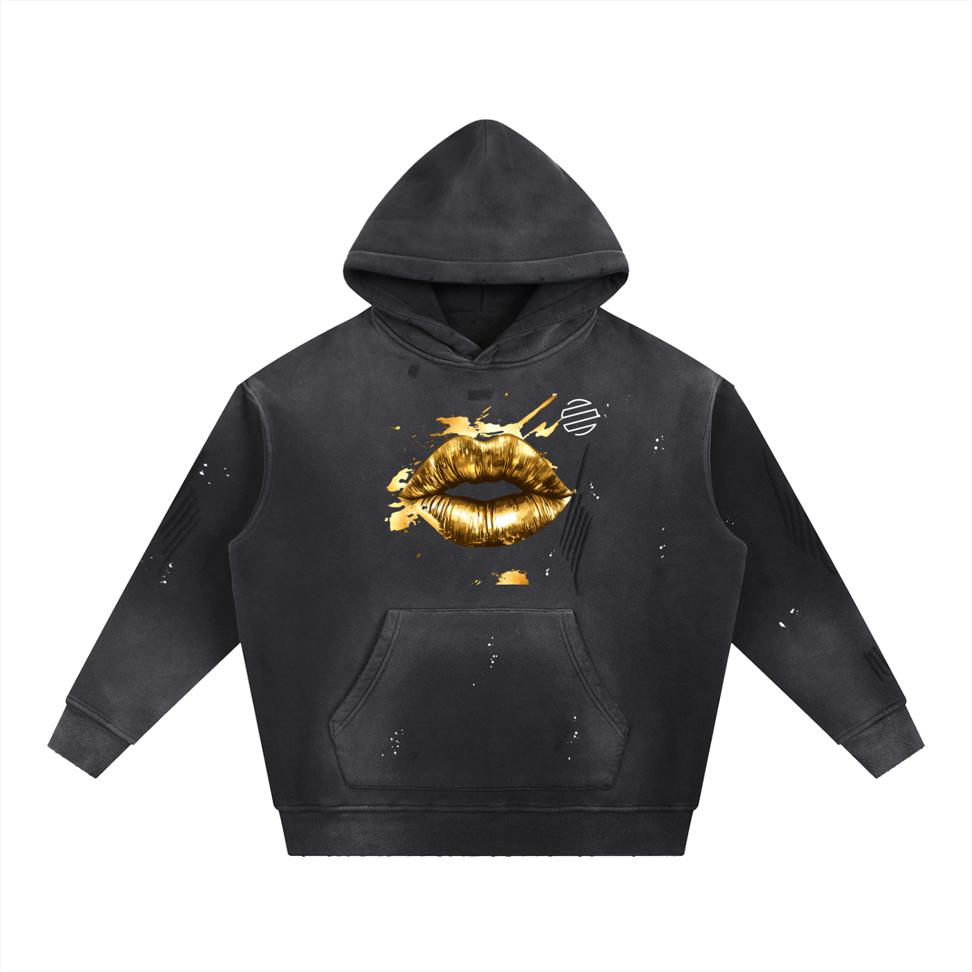 "Honest Lips" Vintage Washed Frayed Fleece Hoodie