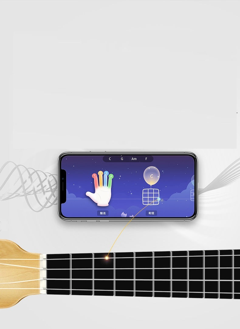 Smart Spruce Ukulele Small Guitar - U1 Learning  Smart APP