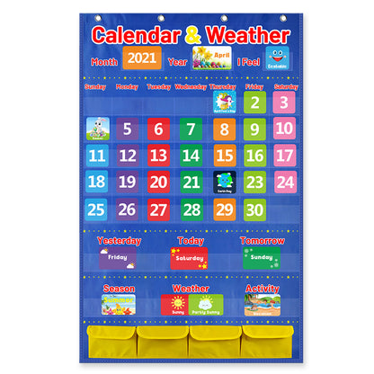 Weather Calendar Teaching Tool with Cards and Pouch