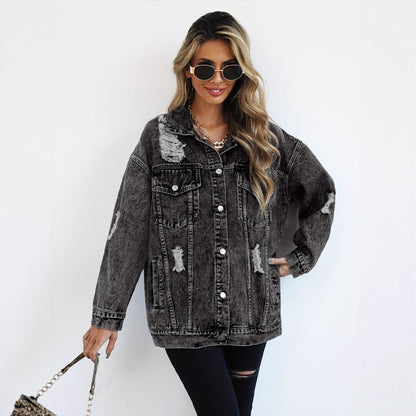 Women's Ripped Denim Jacket