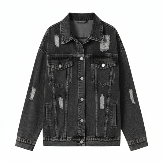 Women's Ripped Denim Jacket