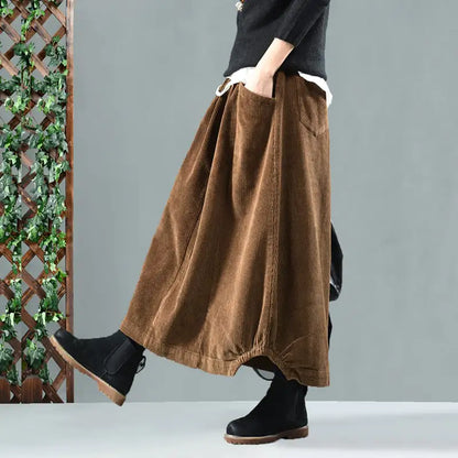 Retro Artistic Mid-Length Skirt for Women in Autumn