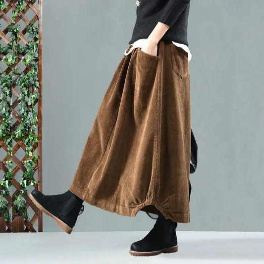 Retro Artistic Mid-Length Skirt for Women in Autumn