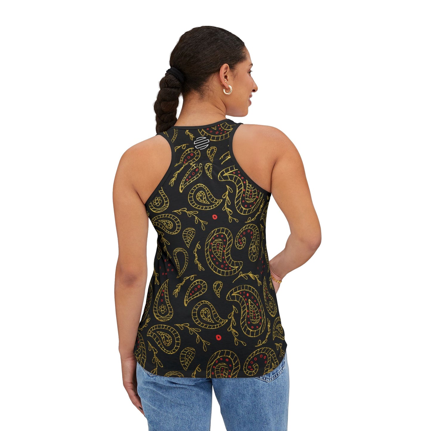Women's Boho Black & Gold Tank Top
