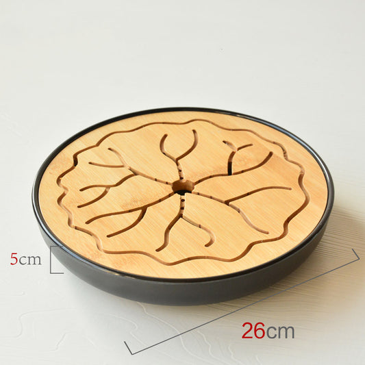 Bamboo Melamine Tea Tray for Japanese Kung Fu Tea Set