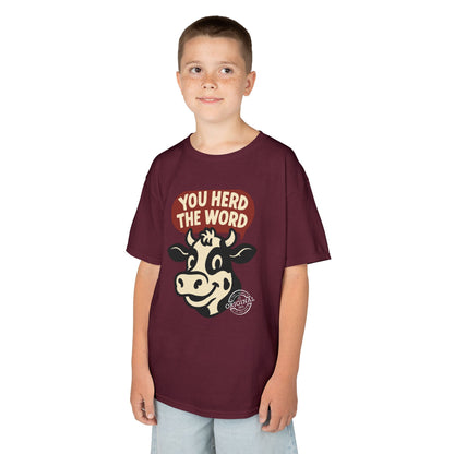 Kids T‑Shirt — 'You Herd the Word' Cow Front & 'Faith Over Fear' Farm Graphic