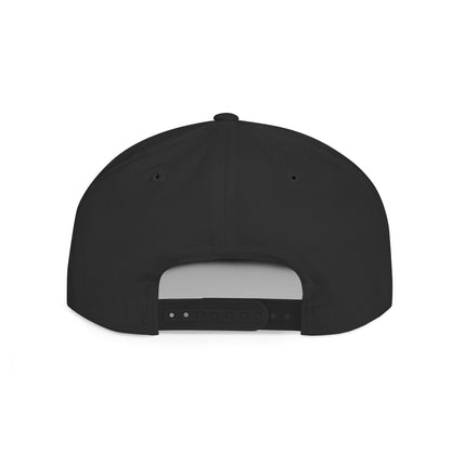 Snapback Hat — Blue Wave Japanese Art Flat-Bill Cap