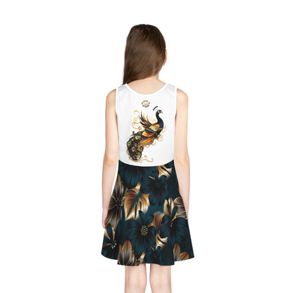Girls' Peacock Hope Sundress — Floral Tank Dress for Kids