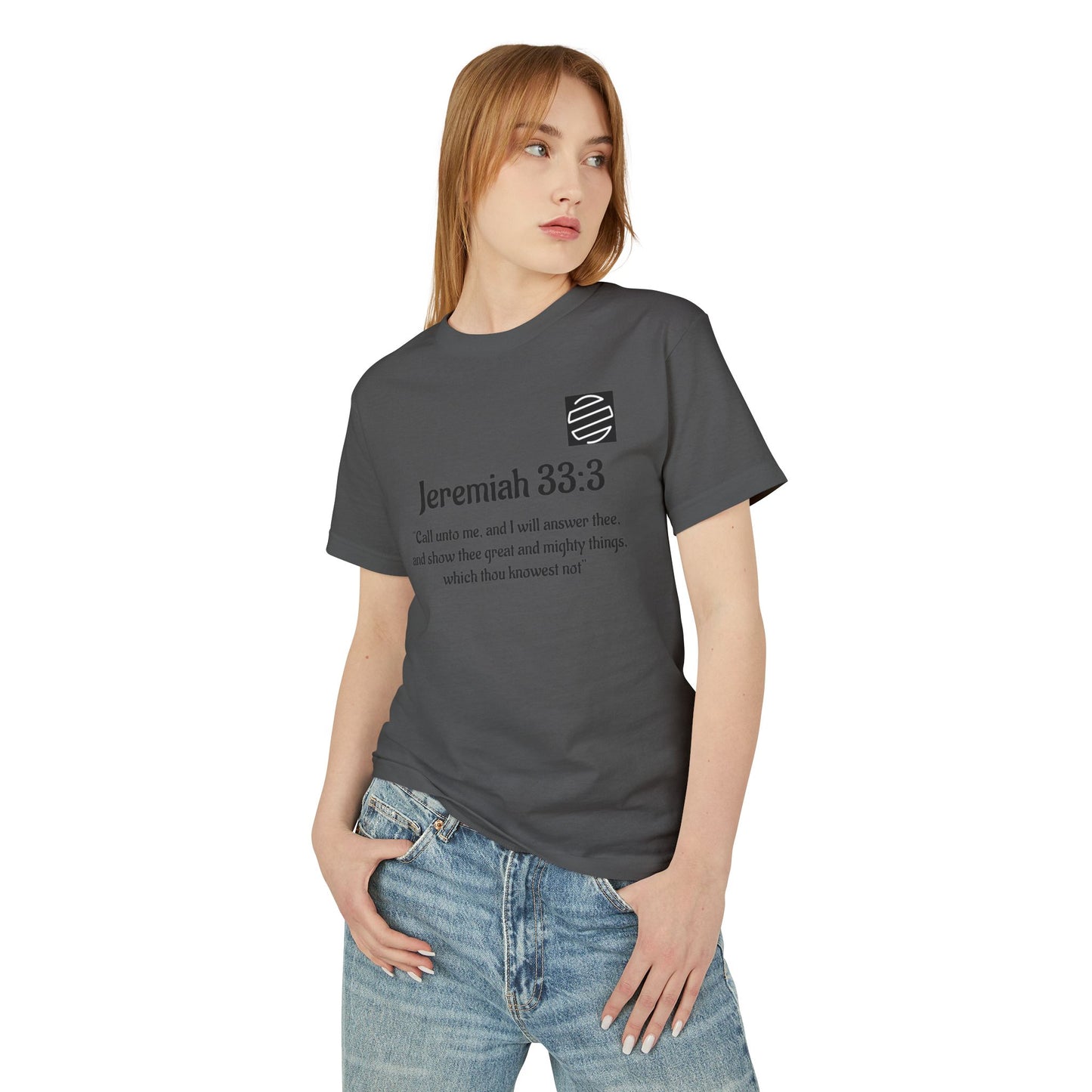 Jeremiah 33:3 Scripture Tee — 'Call unto me...' Faith Graphic T-Shirt
