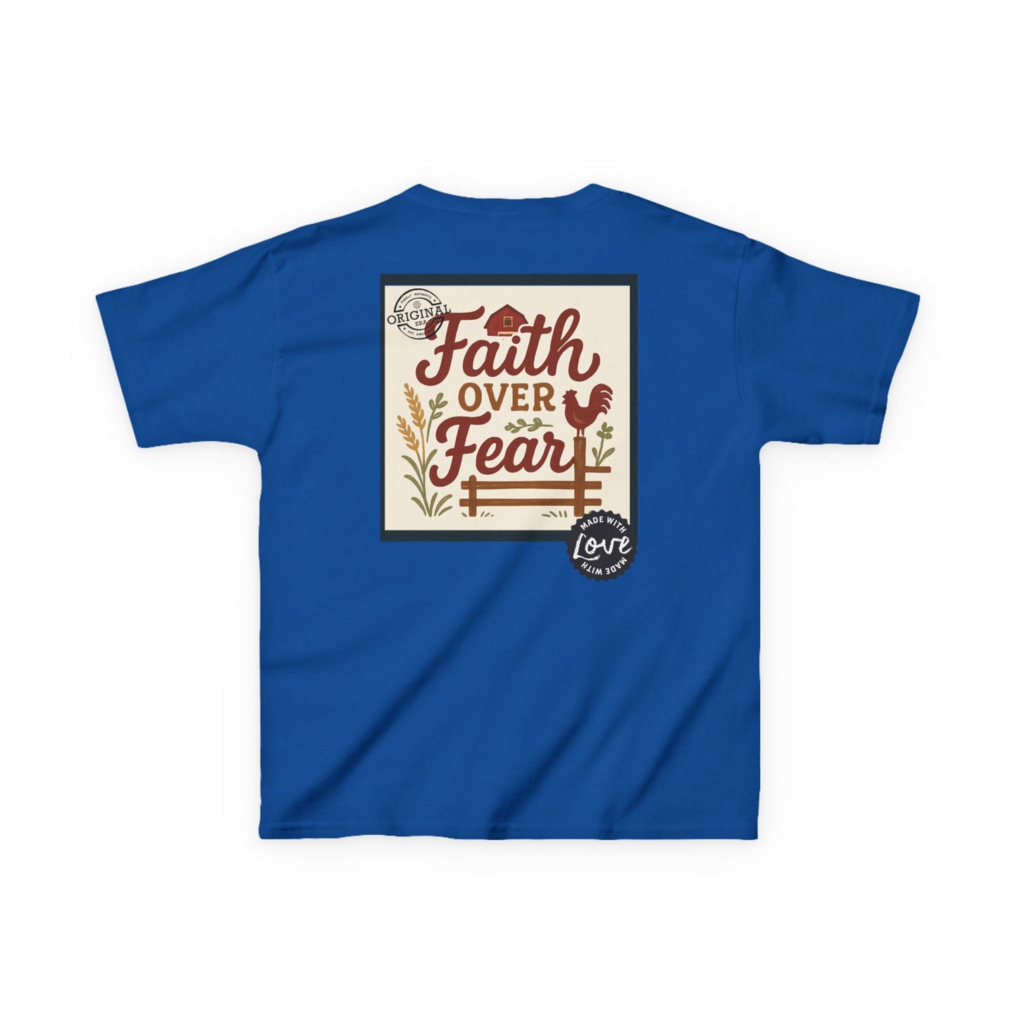 Kids T‑Shirt — 'You Herd the Word' Cow Front & 'Faith Over Fear' Farm Graphic