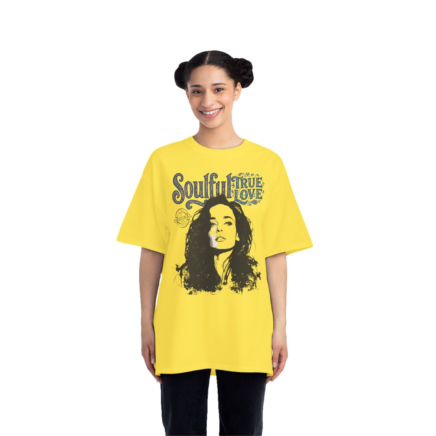Soulful True Love Portrait T-Shirt — Romantic Couple Graphic Tee