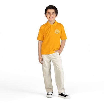 Youth Polo Shirt with 'Original' Vintage Stamp Logo — Kids School Uniform / Casual