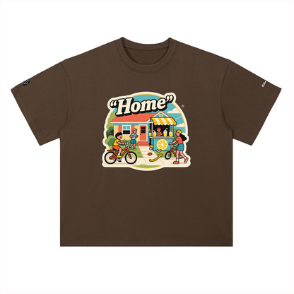 Retro "Home" Heavyweight Drop Shoulder Cotton T-Shirt