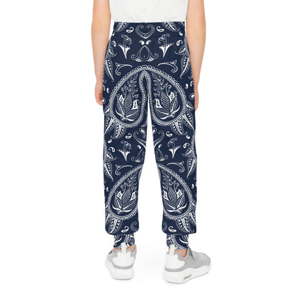 Kids Navy & White Joggers — Youth Sweatpants