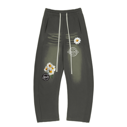 "Daisy Dove" Sunfade Curved Blade Fleece Sweatpants
