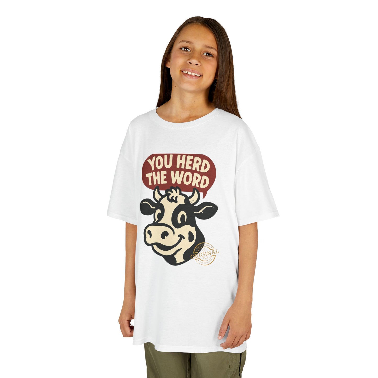 Kids T‑Shirt — 'You Herd the Word' Cow Front & 'Faith Over Fear' Farm Graphic