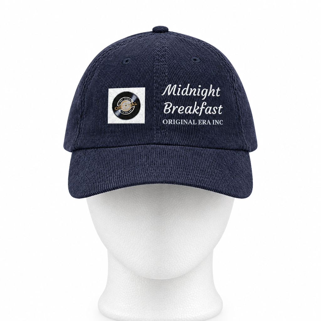Midnight Breakfast Embroidered Corduroy Cap