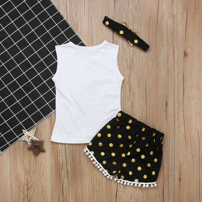 Feather Set, Two-Piece Kids' Sleeveless Outfit