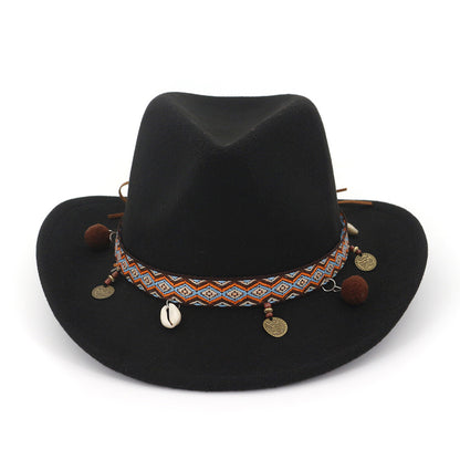 Western Cowboy Wool Hat for Men and Women, Jazz Hat
