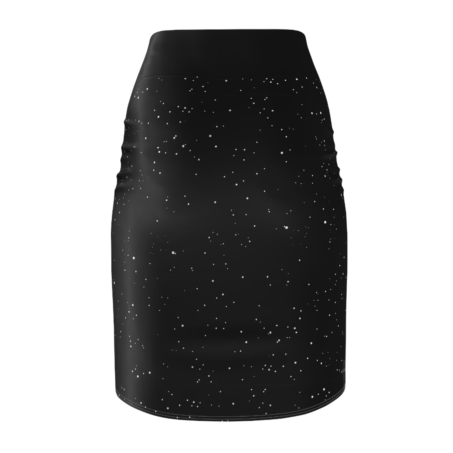 Starfield Black Pencil Skirt — Women's Sparkle Night Sky Print
