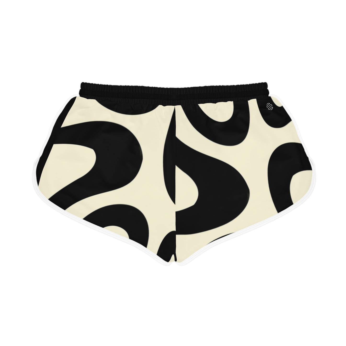 Women's Retro Black & Cream Swirl Relaxed Shorts