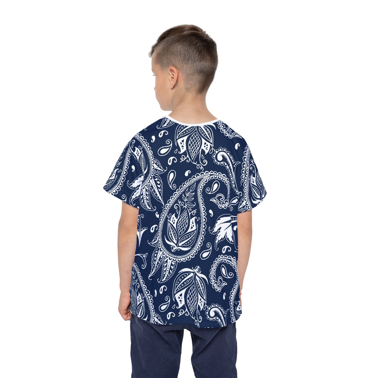 Kids Navy & White Sports Jersey