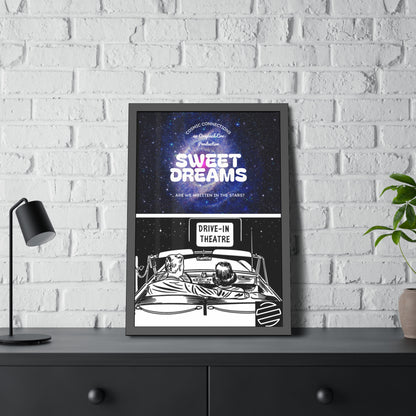 Sweet Dreams Drive-In Framed Poster — Retro Night Sky Print