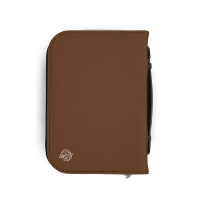 Brown Zippered "My Bible" Leather Bible Cover — Protective Carry Case for Church, Travel & Devotions