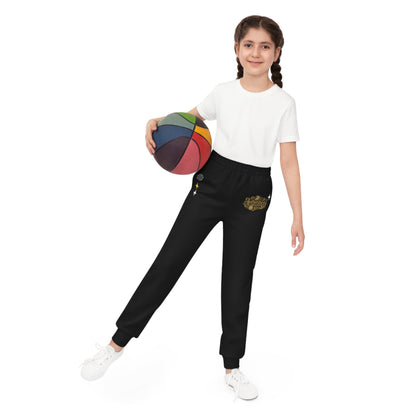 Kids Black Golden Script Sparkle Joggers